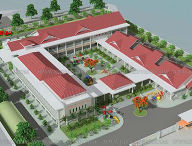 Mẫu thiết kế trường mầm non hiện đại đẹp 2017