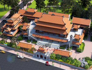 Mẫu chùa tháp được thiết kế theo phong cách Á Đông