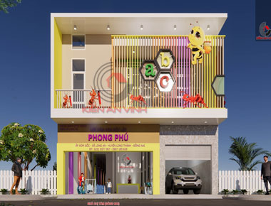 Thiết kế trường học 10x34m kết hợp nhà 2 tầng hiện đại