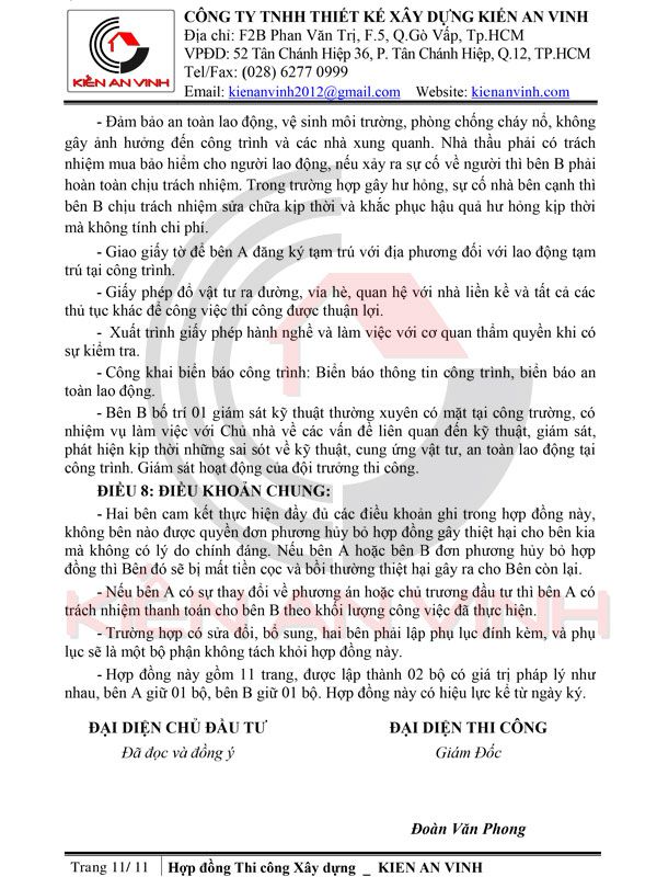 hợp đồng thi công biệt thự trọn gói 11